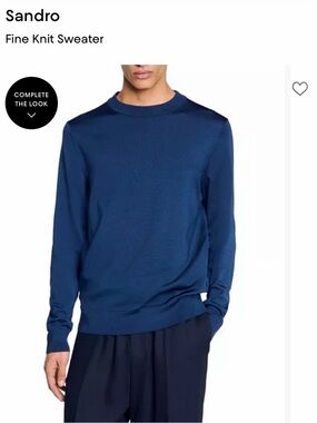 Sandro Men's Crewneck Sweater in Navy Blue 0359